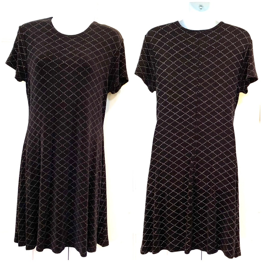 S/M (Vintage L) Marian & Maral Black and Silver 90s Party Dress